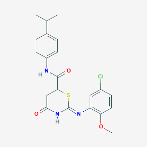 2-[(5-chloro-2-methoxyphenyl)amino]-4-oxo-N-[4-(propan-2-yl)phenyl]-5,6-dihydro-4H-1,3-thiazine-6-carboxamide