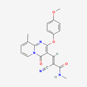 (2E)-2-cyano-3-[2-(4-methoxyphenoxy)-9-methyl-4-oxo-4H-pyrido[1,2-a]pyrimidin-3-yl]-N-methylprop-2-enamide