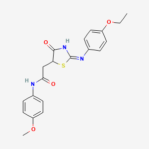 molecular formula C20H21N3O4S B11582836 2-{2-[(4-ethoxyphenyl)amino]-4-oxo-4,5-dihydro-1,3-thiazol-5-yl}-N-(4-methoxyphenyl)acetamide 