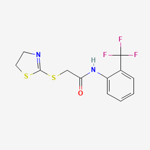 molecular formula C12H11F3N2OS2 B11582851 2-(4,5-dihydro-1,3-thiazol-2-ylsulfanyl)-N-[2-(trifluoromethyl)phenyl]acetamide 