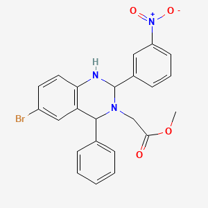 molecular formula C23H20BrN3O4 B11582857 methyl [6-bromo-2-(3-nitrophenyl)-4-phenyl-1,4-dihydroquinazolin-3(2H)-yl]acetate 