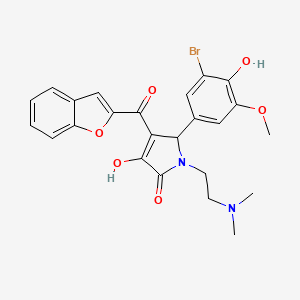 molecular formula C24H23BrN2O6 B11582890 4-(1-benzofuran-2-ylcarbonyl)-5-(3-bromo-4-hydroxy-5-methoxyphenyl)-1-[2-(dimethylamino)ethyl]-3-hydroxy-1,5-dihydro-2H-pyrrol-2-one 