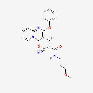 molecular formula C23H22N4O4 B11582924 (2E)-2-Cyano-N-(3-ethoxypropyl)-3-{4-oxo-2-phenoxy-4H-pyrido[1,2-A]pyrimidin-3-YL}prop-2-enamide 