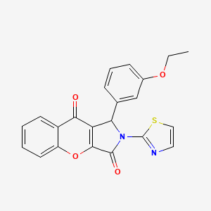 molecular formula C22H16N2O4S B11582934 1-(3-Ethoxyphenyl)-2-(1,3-thiazol-2-yl)-1,2-dihydrochromeno[2,3-c]pyrrole-3,9-dione 