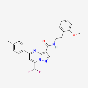 molecular formula C24H22F2N4O2 B11582946 7-(difluoromethyl)-N-[2-(2-methoxyphenyl)ethyl]-5-(4-methylphenyl)pyrazolo[1,5-a]pyrimidine-3-carboxamide 