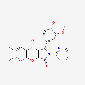 1-(4-Hydroxy-3-methoxyphenyl)-6,7-dimethyl-2-(5-methylpyridin-2-yl)-1,2-dihydrochromeno[2,3-c]pyrrole-3,9-dione