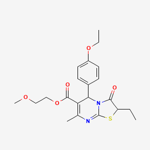 2-methoxyethyl 5-(4-ethoxyphenyl)-2-ethyl-7-methyl-3-oxo-2,3-dihydro-5H-[1,3]thiazolo[3,2-a]pyrimidine-6-carboxylate