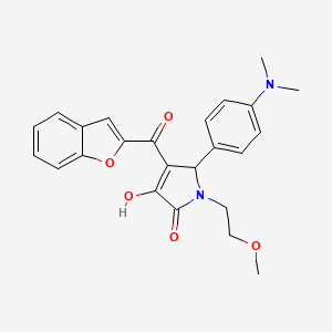 molecular formula C24H24N2O5 B11583040 4-(1-benzofuran-2-ylcarbonyl)-5-[4-(dimethylamino)phenyl]-3-hydroxy-1-(2-methoxyethyl)-1,5-dihydro-2H-pyrrol-2-one 