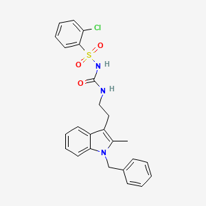 N-{[2-(1-benzyl-2-methyl-1H-indol-3-yl)ethyl]carbamoyl}-2-chlorobenzenesulfonamide