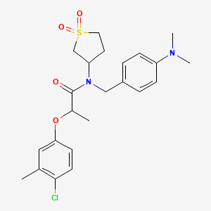 molecular formula C23H29ClN2O4S B11583057 2-(4-chloro-3-methylphenoxy)-N-(4-(dimethylamino)benzyl)-N-(1,1-dioxidotetrahydrothiophen-3-yl)propanamide 