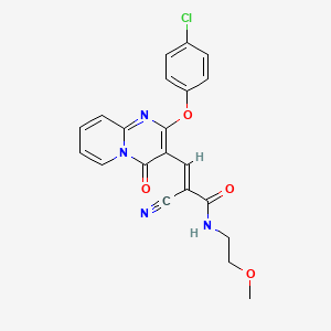 (2E)-3-[2-(4-chlorophenoxy)-4-oxo-4H-pyrido[1,2-a]pyrimidin-3-yl]-2-cyano-N-(2-methoxyethyl)prop-2-enamide