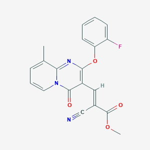 molecular formula C20H14FN3O4 B11583115 methyl (2E)-2-cyano-3-[2-(2-fluorophenoxy)-9-methyl-4-oxo-4H-pyrido[1,2-a]pyrimidin-3-yl]prop-2-enoate 