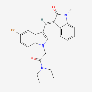 2-{5-bromo-3-[(E)-(1-methyl-2-oxo-1,2-dihydro-3H-indol-3-ylidene)methyl]-1H-indol-1-yl}-N,N-diethylacetamide