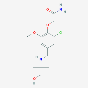 2-(2-Chloro-4-{[(1-hydroxy-2-methylpropan-2-yl)amino]methyl}-6-methoxyphenoxy)acetamide