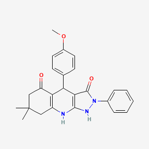 3-hydroxy-4-(4-methoxyphenyl)-7,7-dimethyl-2-phenyl-2,4,6,7,8,9-hexahydro-5H-pyrazolo[3,4-b]quinolin-5-one