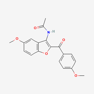 molecular formula C19H17NO5 B11583160 N-[5-methoxy-2-(4-methoxybenzoyl)-1-benzofuran-3-yl]acetamide 