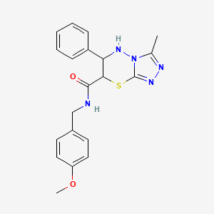 molecular formula C20H21N5O2S B11583182 N-(4-methoxybenzyl)-3-methyl-6-phenyl-6,7-dihydro-5H-[1,2,4]triazolo[3,4-b][1,3,4]thiadiazine-7-carboxamide 