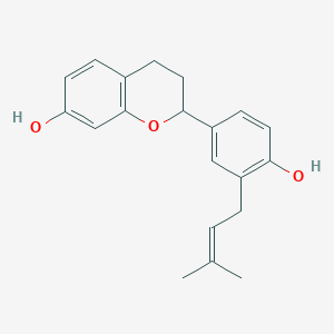 molecular formula C20H22O3 B1158319 7,4'-二羟基-3'-异戊烯基黄烷 CAS No. 376361-96-5