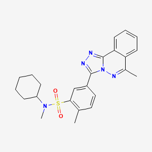 molecular formula C24H27N5O2S B11583200 N-cyclohexyl-N,2-dimethyl-5-(6-methyl[1,2,4]triazolo[3,4-a]phthalazin-3-yl)benzenesulfonamide 