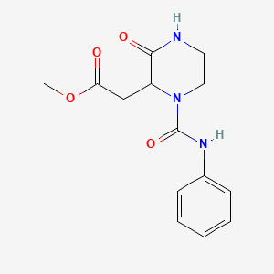 molecular formula C14H17N3O4 B11583207 (3-Oxo-1-phenylcarbamoyl-piperazin-2-yl)-acetic acid methyl ester 