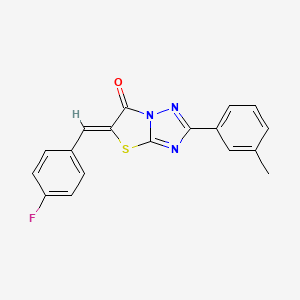 molecular formula C18H12FN3OS B11583250 (5Z)-5-(4-fluorobenzylidene)-2-(3-methylphenyl)[1,3]thiazolo[3,2-b][1,2,4]triazol-6(5H)-one 