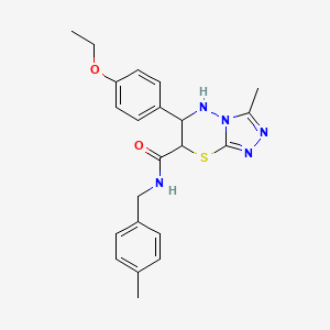 molecular formula C22H25N5O2S B11583300 6-(4-ethoxyphenyl)-3-methyl-N-(4-methylbenzyl)-6,7-dihydro-5H-[1,2,4]triazolo[3,4-b][1,3,4]thiadiazine-7-carboxamide 