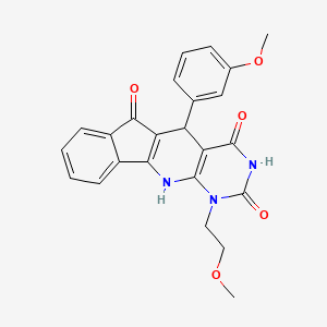 7-(2-methoxyethyl)-2-(3-methoxyphenyl)-5,7,9-triazatetracyclo[8.7.0.03,8.011,16]heptadeca-1(10),3(8),11,13,15-pentaene-4,6,17-trione