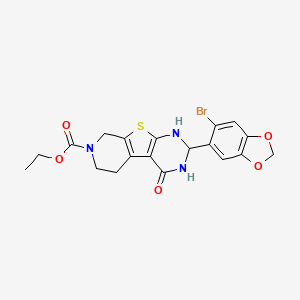 ethyl 5-(6-bromo-1,3-benzodioxol-5-yl)-3-oxo-8-thia-4,6,11-triazatricyclo[7.4.0.02,7]trideca-1(9),2(7)-diene-11-carboxylate