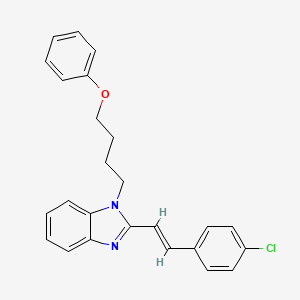 molecular formula C25H23ClN2O B11583332 2-[(E)-2-(4-chlorophenyl)ethenyl]-1-(4-phenoxybutyl)-1H-benzimidazole 