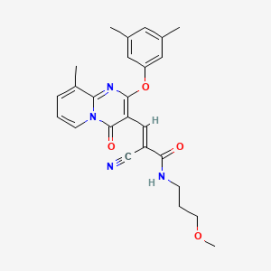 molecular formula C25H26N4O4 B11583334 (2E)-2-cyano-3-[2-(3,5-dimethylphenoxy)-9-methyl-4-oxo-4H-pyrido[1,2-a]pyrimidin-3-yl]-N-(3-methoxypropyl)prop-2-enamide 