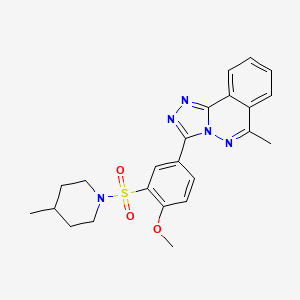 molecular formula C23H25N5O3S B11583357 3-{4-Methoxy-3-[(4-methylpiperidin-1-yl)sulfonyl]phenyl}-6-methyl[1,2,4]triazolo[3,4-a]phthalazine 