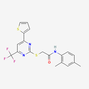 N-(2,4-dimethylphenyl)-2-{[4-(thiophen-2-yl)-6-(trifluoromethyl)pyrimidin-2-yl]sulfanyl}acetamide