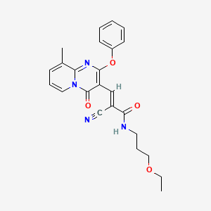 (2E)-2-Cyano-N-(3-ethoxypropyl)-3-{9-methyl-4-oxo-2-phenoxy-4H-pyrido[1,2-A]pyrimidin-3-YL}prop-2-enamide