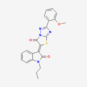 (3Z)-3-[2-(2-methoxyphenyl)-6-oxo[1,3]thiazolo[3,2-b][1,2,4]triazol-5(6H)-ylidene]-1-propyl-1,3-dihydro-2H-indol-2-one