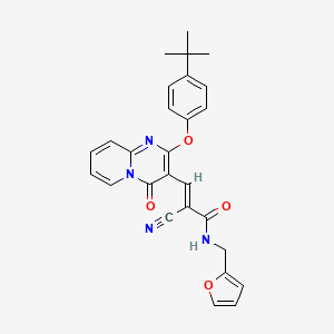 (2E)-3-[2-(4-tert-butylphenoxy)-4-oxo-4H-pyrido[1,2-a]pyrimidin-3-yl]-2-cyano-N-(furan-2-ylmethyl)prop-2-enamide