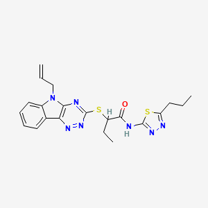 2-{[5-(prop-2-en-1-yl)-5H-[1,2,4]triazino[5,6-b]indol-3-yl]sulfanyl}-N-(5-propyl-1,3,4-thiadiazol-2-yl)butanamide