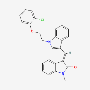 molecular formula C26H21ClN2O2 B11583470 (3E)-3-({1-[2-(2-chlorophenoxy)ethyl]-1H-indol-3-yl}methylidene)-1-methyl-1,3-dihydro-2H-indol-2-one 