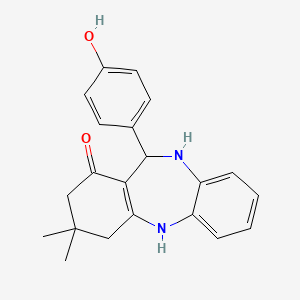 molecular formula C21H22N2O2 B11583490 6-(4-hydroxyphenyl)-9,9-dimethyl-6,8,10,11-tetrahydro-5H-benzo[b][1,4]benzodiazepin-7-one 