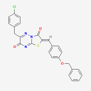 (2Z)-2-[4-(benzyloxy)benzylidene]-6-(4-chlorobenzyl)-7H-[1,3]thiazolo[3,2-b][1,2,4]triazine-3,7(2H)-dione