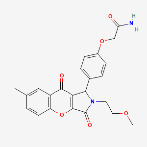 2-{4-[2-(2-Methoxyethyl)-7-methyl-3,9-dioxo-1,2,3,9-tetrahydrochromeno[2,3-c]pyrrol-1-yl]phenoxy}acetamide