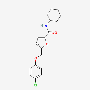 molecular formula C18H20ClNO3 B11583543 5-[(4-chlorophenoxy)methyl]-N-cyclohexylfuran-2-carboxamide 