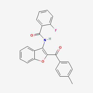 2-fluoro-N-[2-(4-methylbenzoyl)-1-benzofuran-3-yl]benzamide