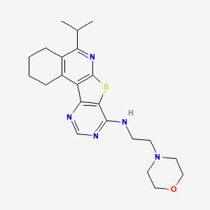 molecular formula C22H29N5OS B11583649 N-(2-morpholin-4-ylethyl)-8-propan-2-yl-11-thia-9,14,16-triazatetracyclo[8.7.0.02,7.012,17]heptadeca-1,7,9,12,14,16-hexaen-13-amine 