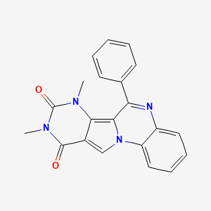 molecular formula C21H16N4O2 B11583654 12,14-dimethyl-9-phenyl-1,8,12,14-tetrazatetracyclo[8.7.0.02,7.011,16]heptadeca-2,4,6,8,10,16-hexaene-13,15-dione 