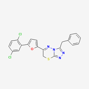 molecular formula C21H14Cl2N4OS B11583686 3-benzyl-6-[5-(2,5-dichlorophenyl)furan-2-yl]-7H-[1,2,4]triazolo[3,4-b][1,3,4]thiadiazine 