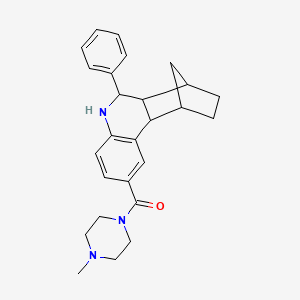 molecular formula C26H31N3O B11583704 (4-Methylpiperazin-1-yl)(6-phenyl-5,6,6a,7,8,9,10,10a-octahydro-7,10-methanophenanthridin-2-yl)methanone 