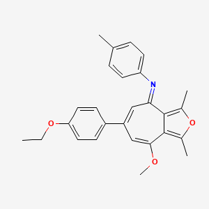 N-[(4E)-6-(4-ethoxyphenyl)-8-methoxy-1,3-dimethyl-4H-cyclohepta[c]furan-4-ylidene]-4-methylaniline