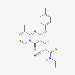 (2E)-2-cyano-N-ethyl-3-[9-methyl-2-(4-methylphenoxy)-4-oxo-4H-pyrido[1,2-a]pyrimidin-3-yl]prop-2-enamide