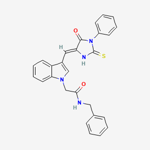 molecular formula C27H22N4O2S B11583768 N-benzyl-2-{3-[(Z)-(5-oxo-1-phenyl-2-thioxoimidazolidin-4-ylidene)methyl]-1H-indol-1-yl}acetamide 