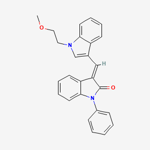 (3E)-3-{[1-(2-methoxyethyl)-1H-indol-3-yl]methylidene}-1-phenyl-1,3-dihydro-2H-indol-2-one